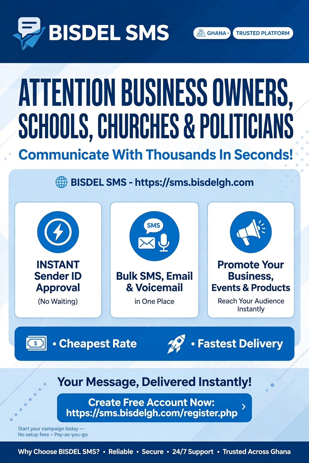 Bulk SMS, email, voicemail and Advertisement 